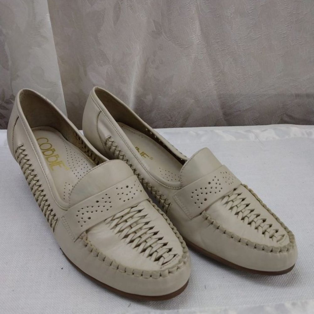 Vintage Cobbie Size 9M braided beige heels